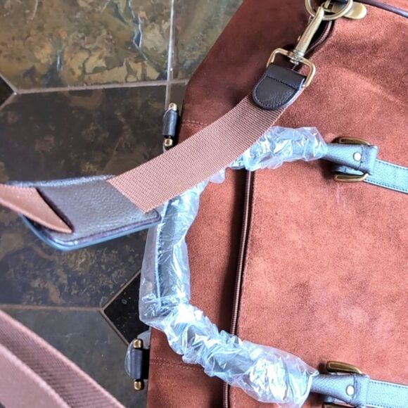 Marlboro Guts- Grit Gear RARE Leather Brown Suede Large Duffel/Travel Bag - Picture 10 of 16
